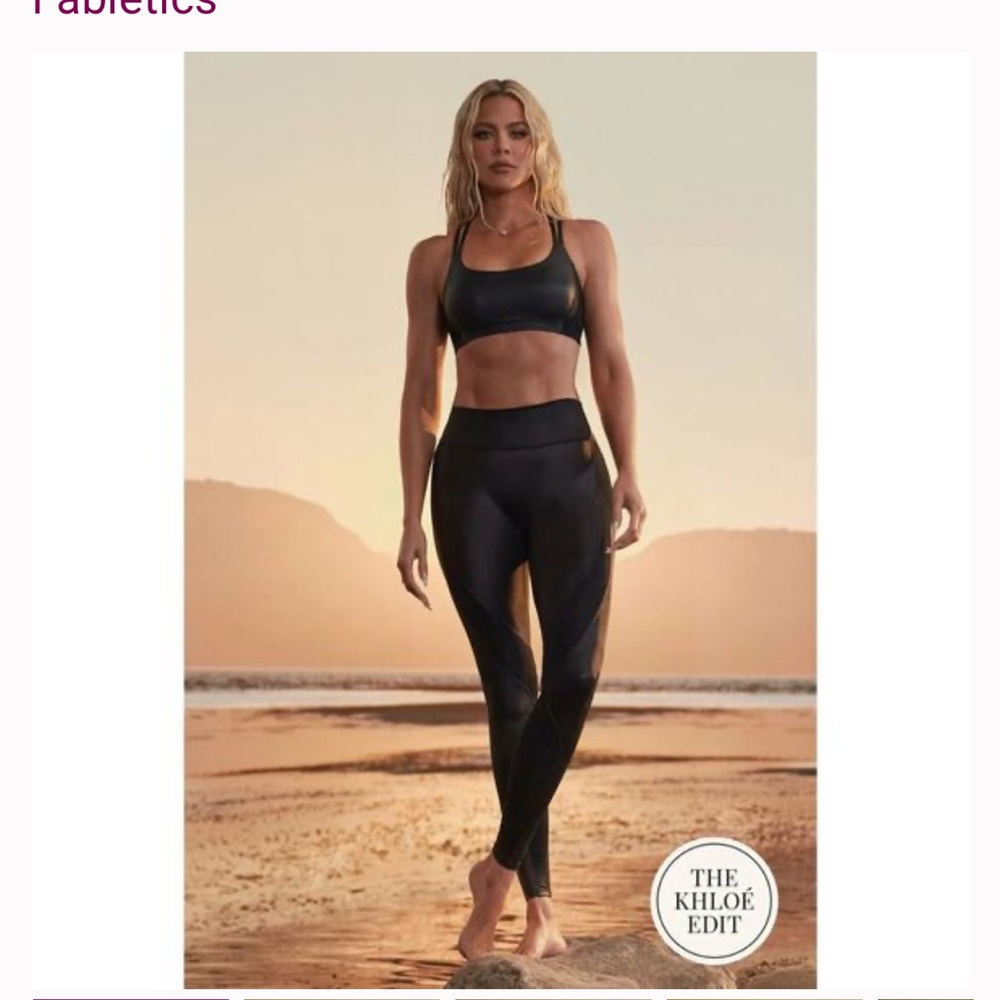 Fabletics leather moto shiny style Leggings medium